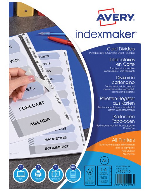 Tabbladen Avery Indexmaker...