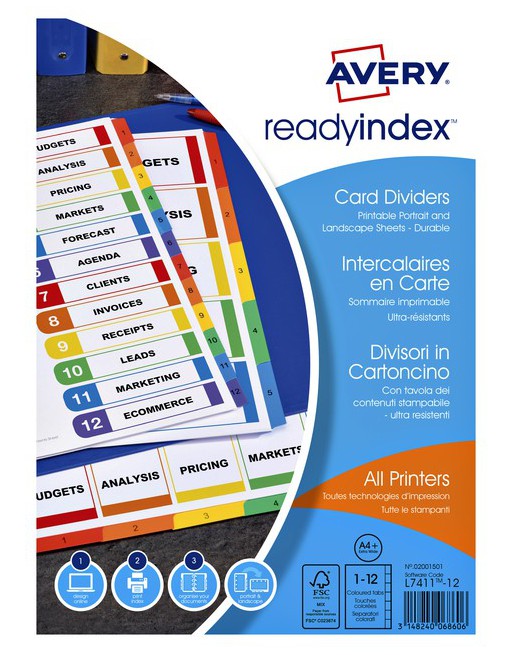 Tabbladen Avery Readyindex...