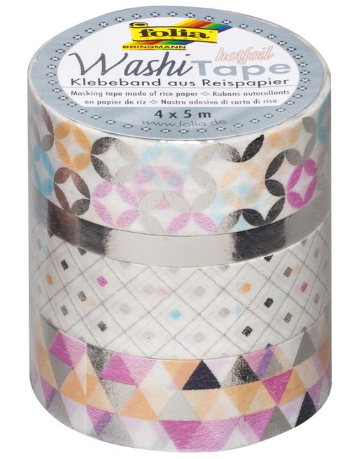 Washi tape hotfoil zilver