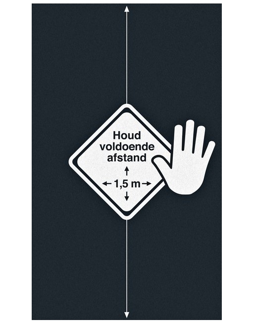Deurmat afstand houden...