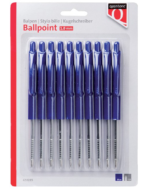 Balpen Quantore drukknop blauw