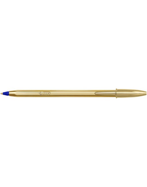 Balpen BIC Cristal Gold blauw
