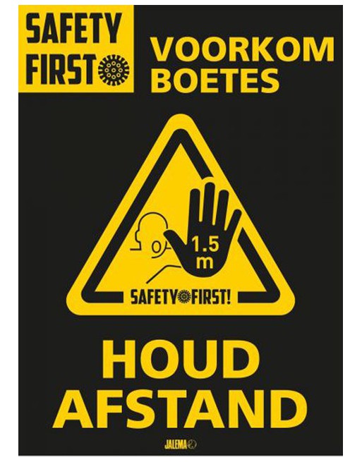 Deursticker houd afstand A4...