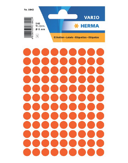 Etiket Herma 1842 rond 8mm...