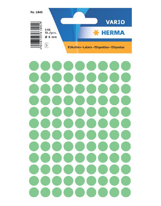Etiket Herma 1845 rond 8mm...