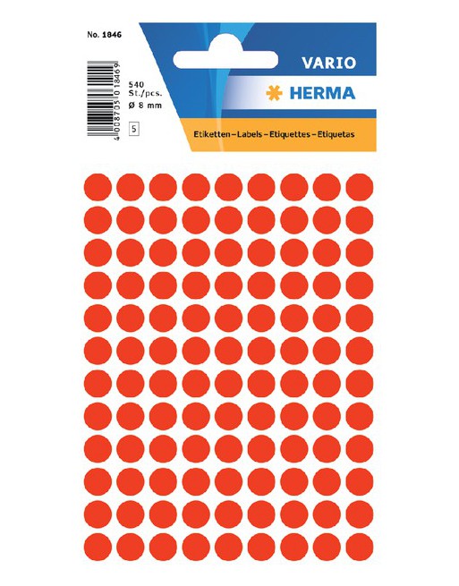 Etiket Herma 1846 rond 8mm...