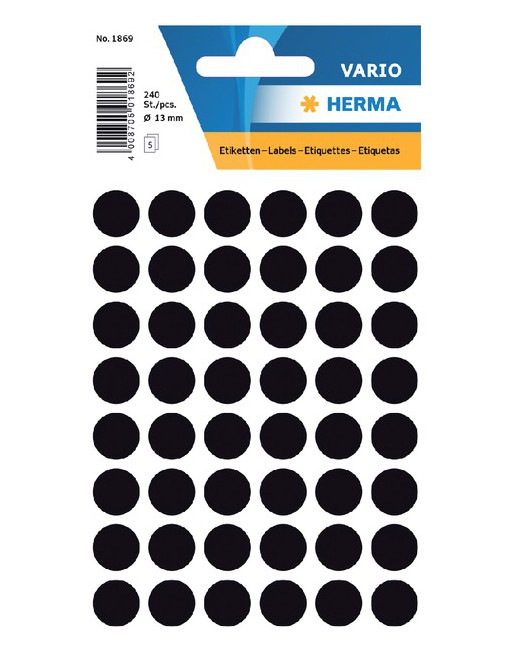 Etiket Herma 1869 rond 12mm...