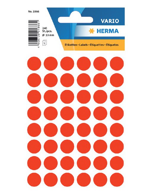 Etiket Herma 1866 rond 12mm...