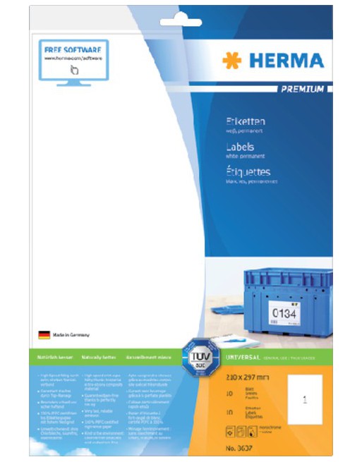 Etiket Herma 8637 210x297mm...