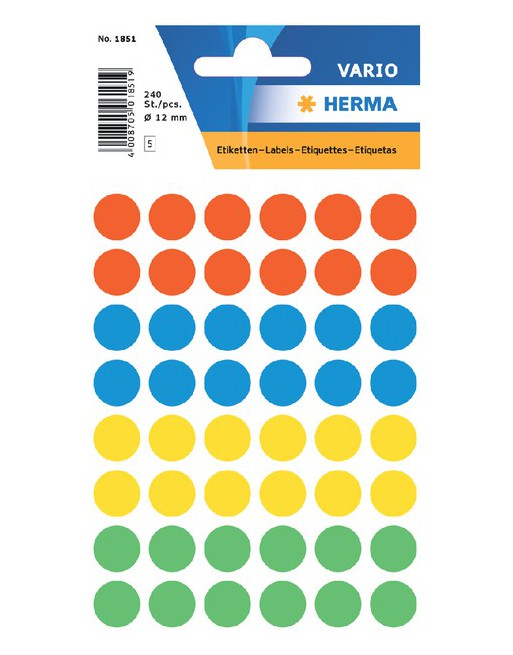 Etiket Herma 1851 rond 12mm...