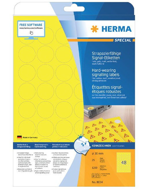 Etiket Herma 8034 30mm rond...