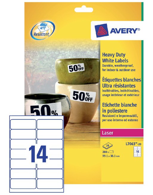 Etiket Avery L7063-20...