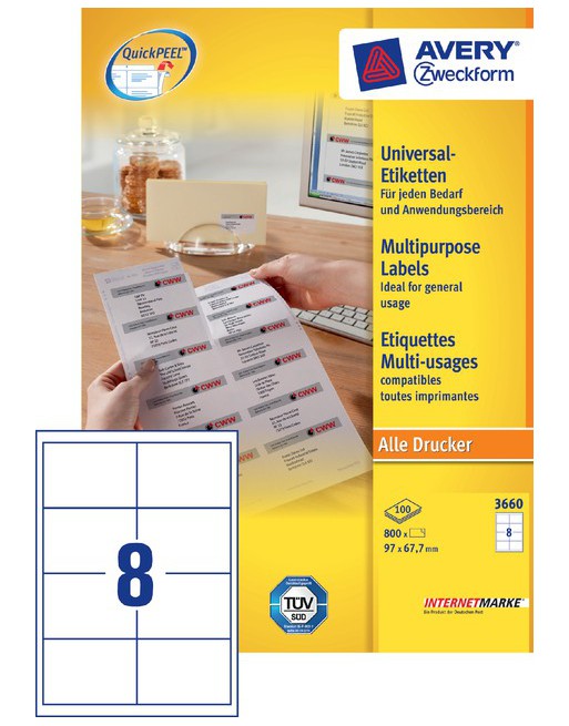 Etiket Avery Zweckform 3660...