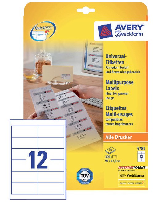 Etiket Avery Zweckform 4781...