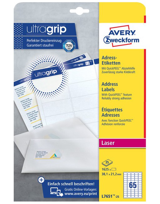 Etiket Avery L7651-25...