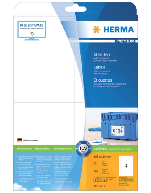 Etiket Herma 5063 105x148mm...