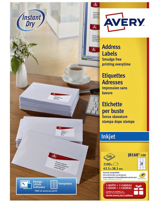Etiket Avery J8160-100...