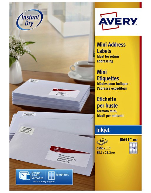 Etiket Avery J8651-100...