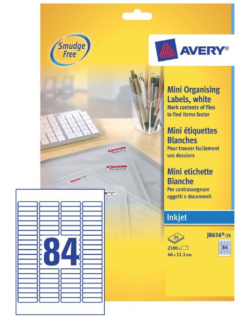 Etiket Avery J8656-25...