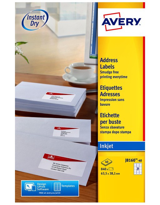 Etiket Avery J8160-40...