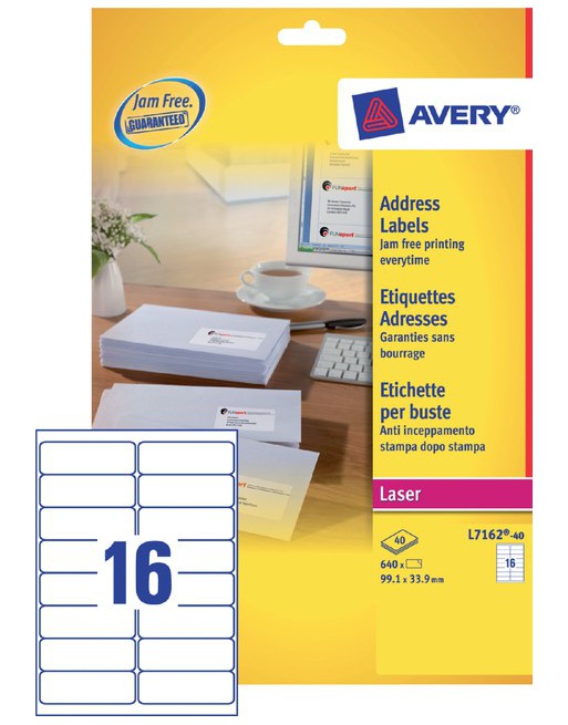 Etiket Avery L7162-40...