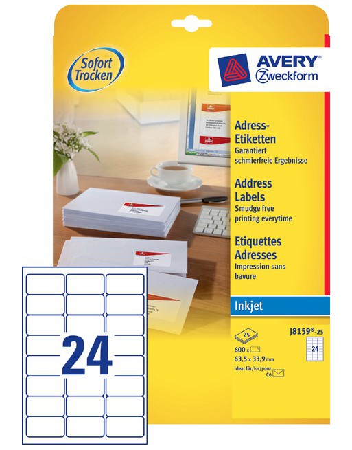 Etiket Avery J8159-10...