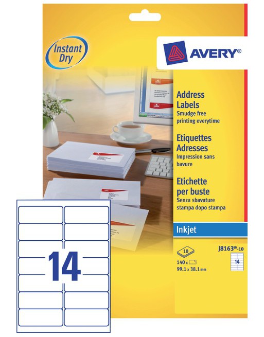 Etiket Avery J8163-10...