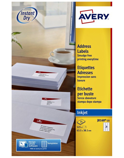 Etiket Avery J8160-10...