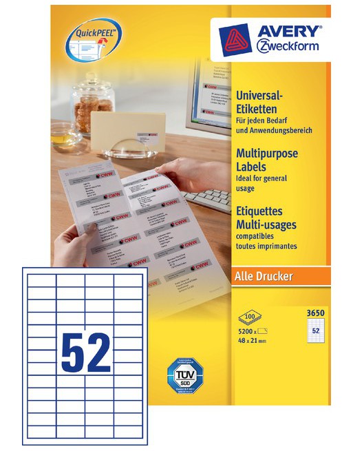 Etiket Avery Zweckform 3650...