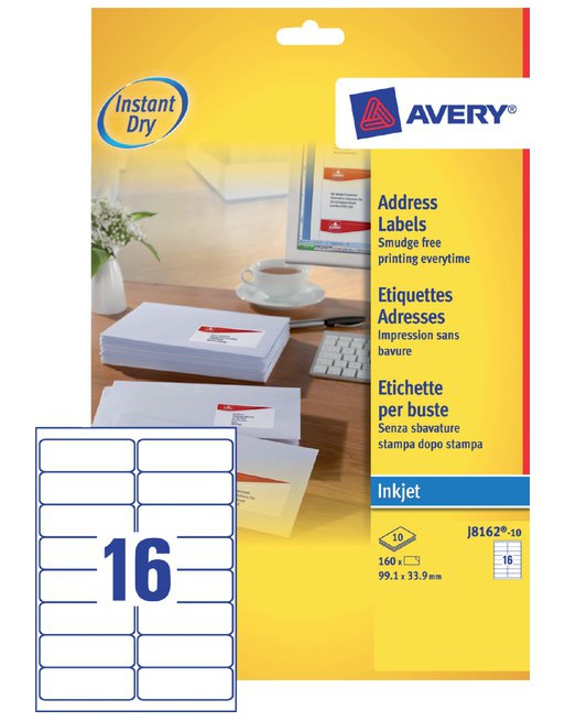Etiket Avery J8162-10...