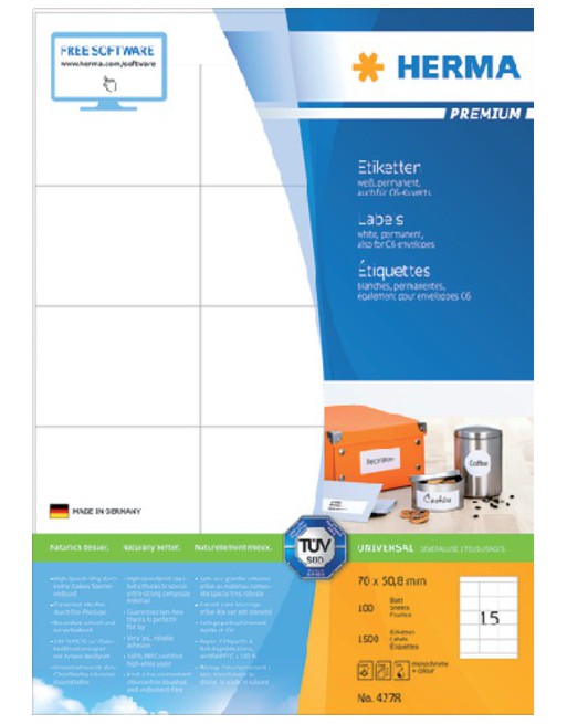 Etiket Herma 4278 70x50.8mm...