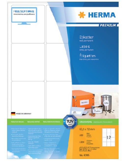 Etiket Herma 4266 63.5x72mm...