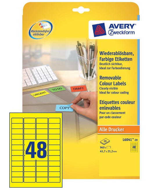 Etiket Avery L6041-20...
