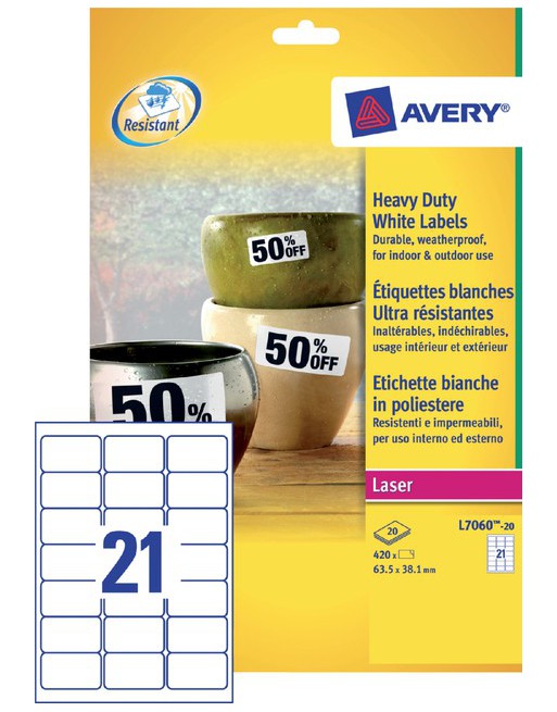 Etiket Avery L7060-20...