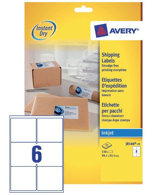Etiket Avery J8166-25...