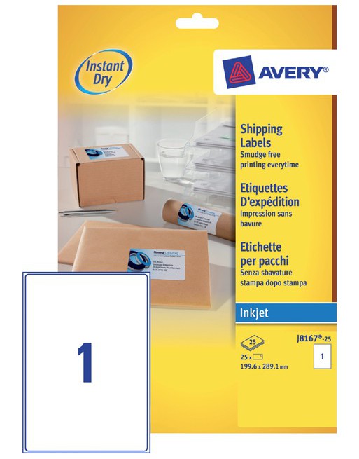 Etiket Avery J8167-25...