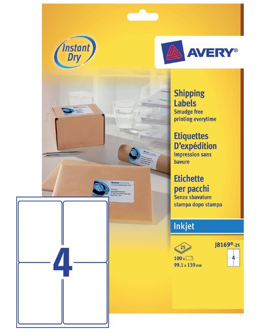 Etiket Avery J8169-25...