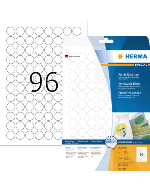 Etiket Herma 4386 rond 20mm...