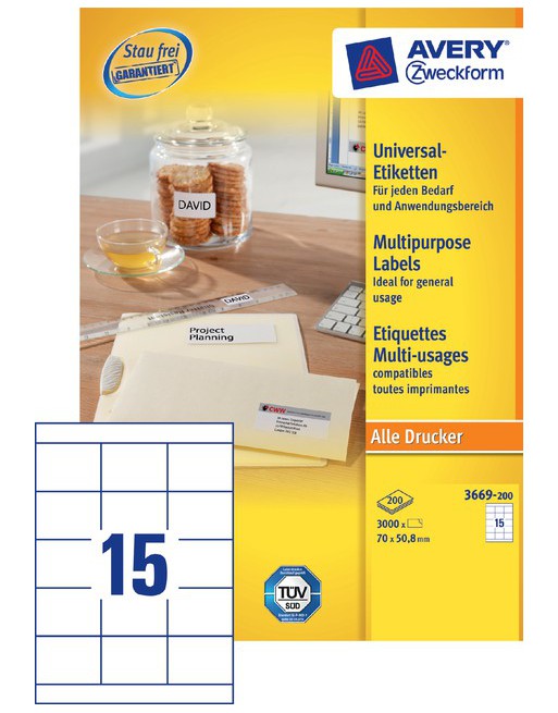 Etiket Avery Zweckform 3669...