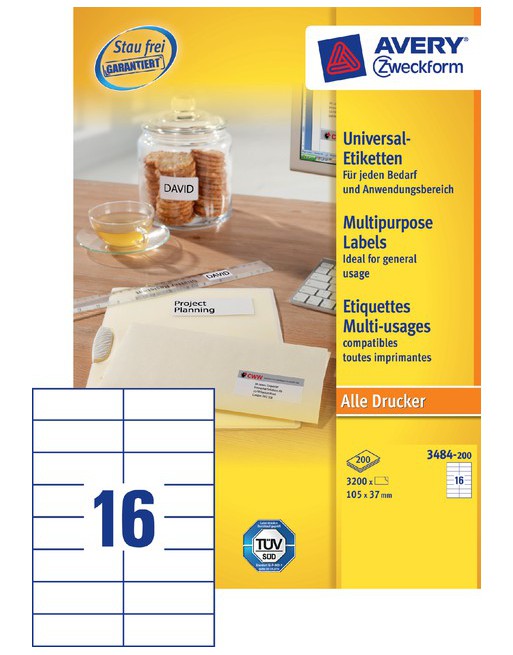 Etiket Avery Zweckform 3484...