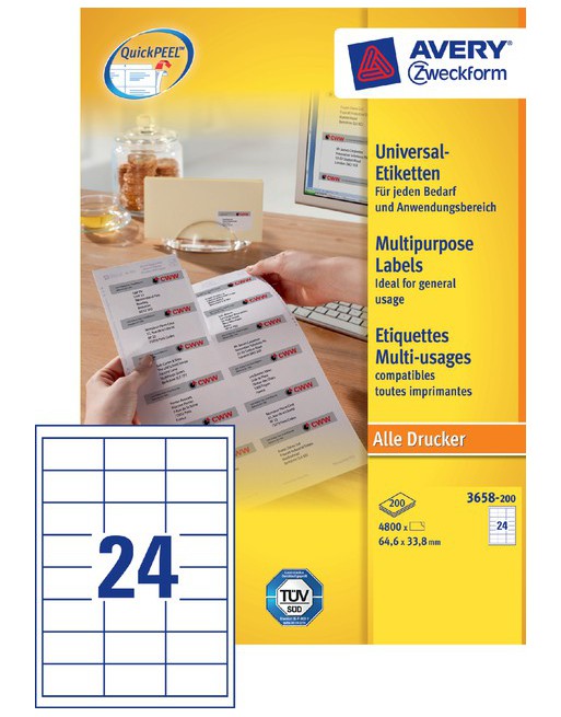 Etiket Avery Zweckform 3658...