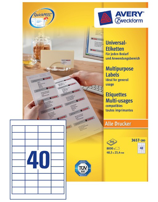 Etiket Avery Zweckform 3657...