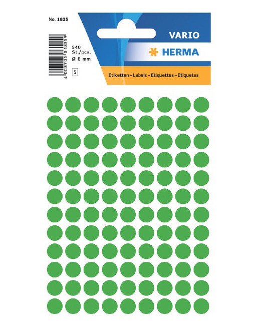 Etiket Herma 1835 rond 8mm...