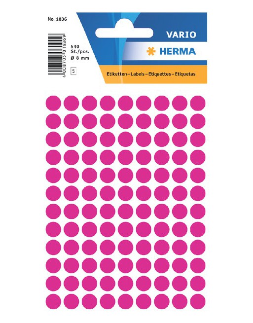 Etiket Herma 1836 rond 8mm...