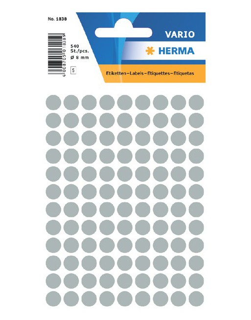 Etiket Herma 1838 rond 8mm...
