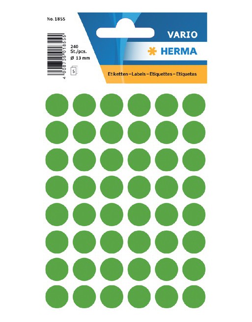 Etiket Herma 1855 rond 13mm...
