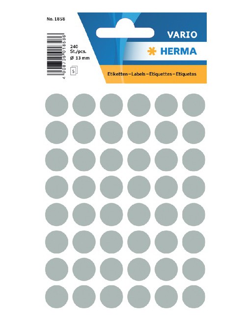 Etiket Herma 1858 rond 13mm...