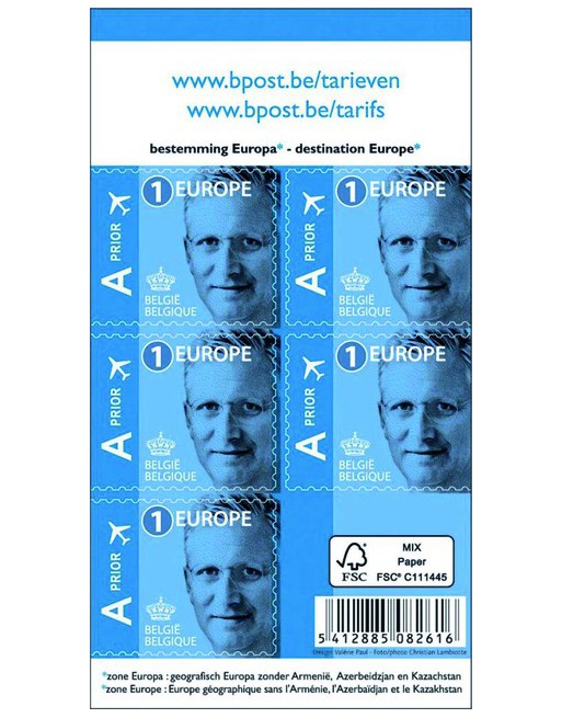 Postzegel Belgie waarde 1...