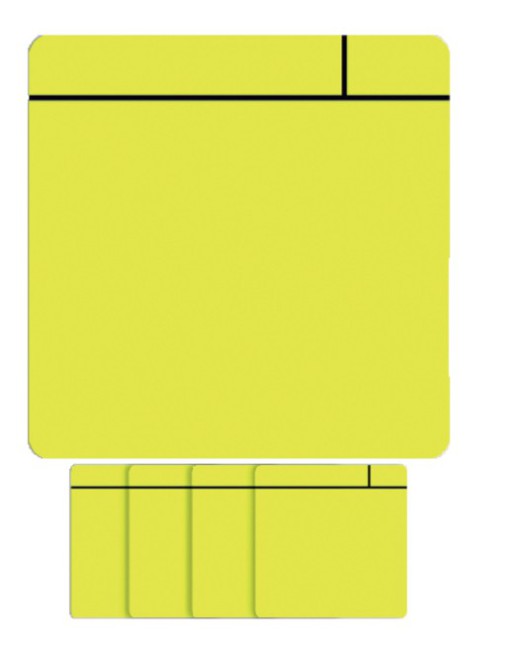 Magneet scrum 75x75mm geel