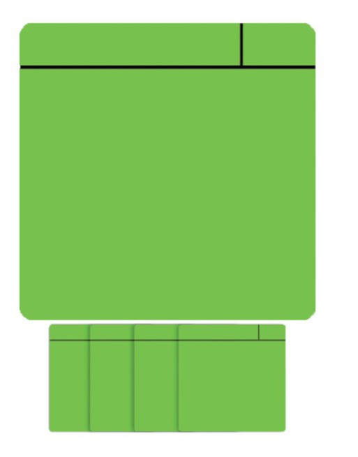 Magneet scrum 75x75mm groen
